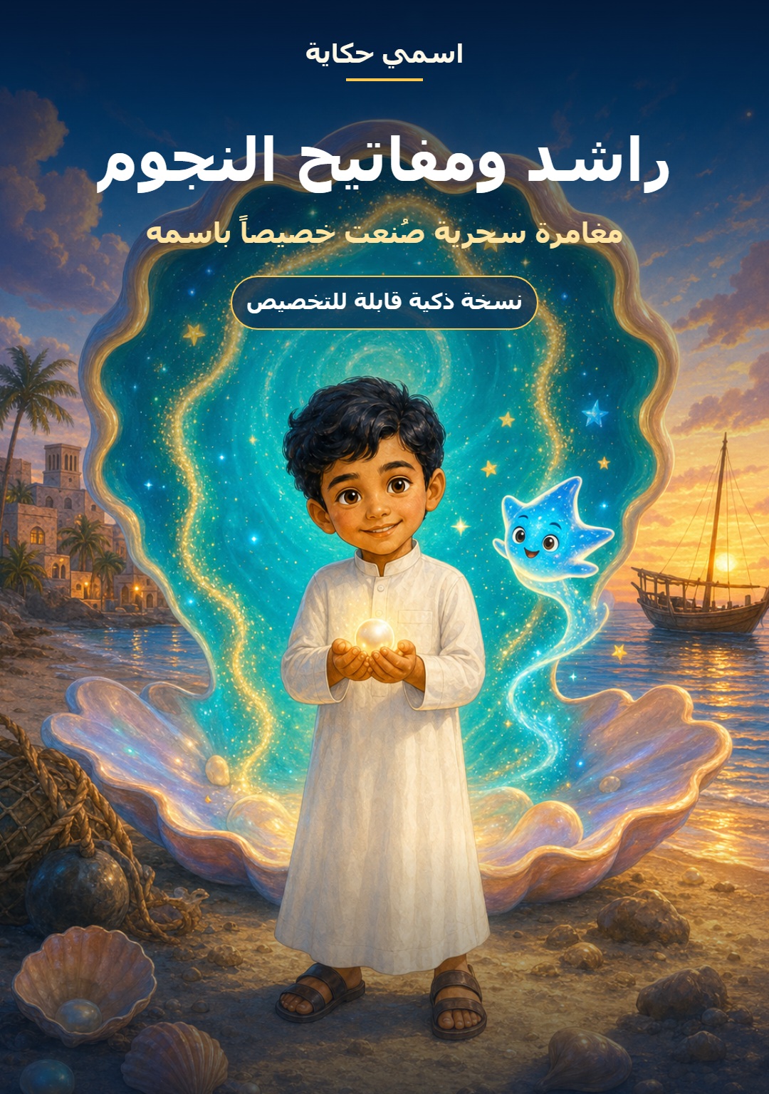 غلاف نموذج قصة راشد ومفاتيح النجوم