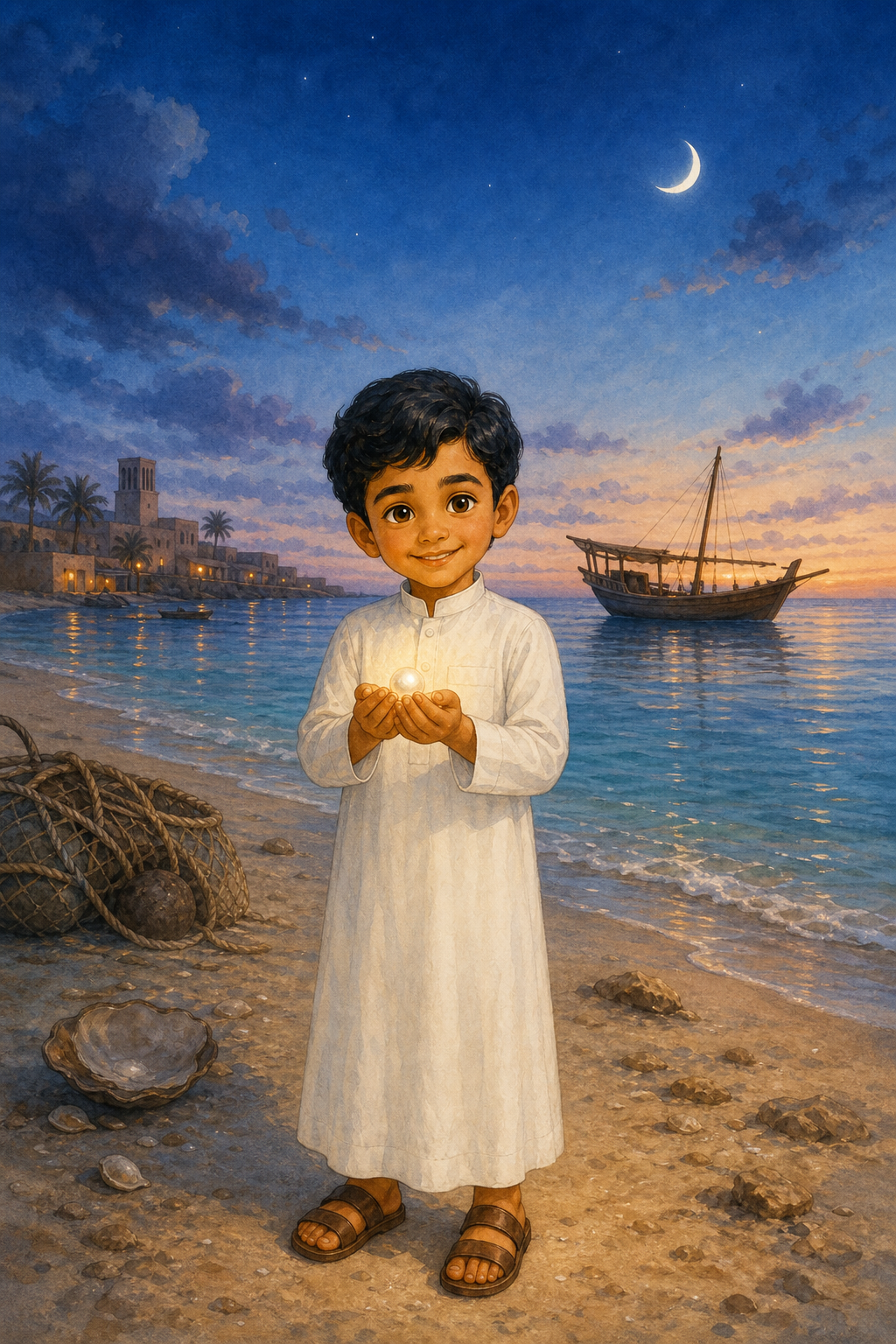 غلاف قصة راشد ولؤلؤة البحر